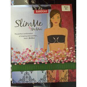 SlimMe By MeMoi Black Bandeau Seamless Shaping Bra M/2 90% Nylon 10% Spandex